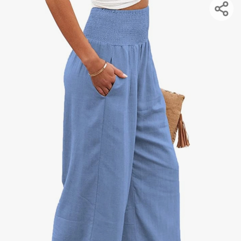 Xi Lnaraz Chambray wide leg trouser, XL - Picture 2 of 2